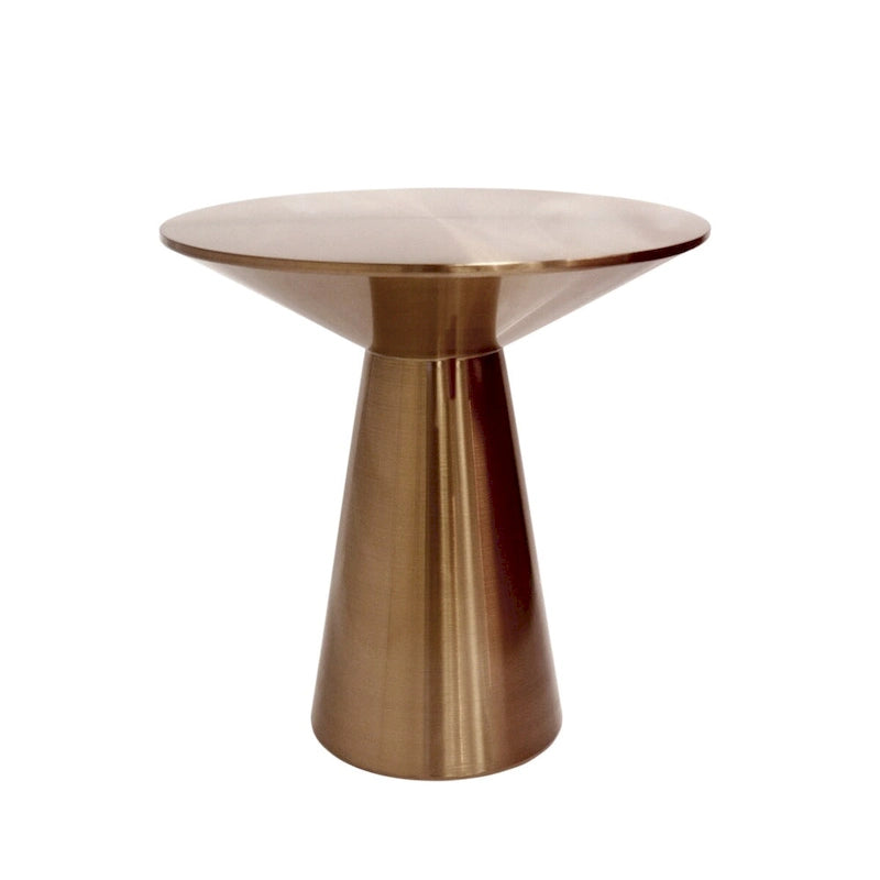 Table d'appoint ronde Lorenzo en acier inoxydable Pasargad Home, or rose