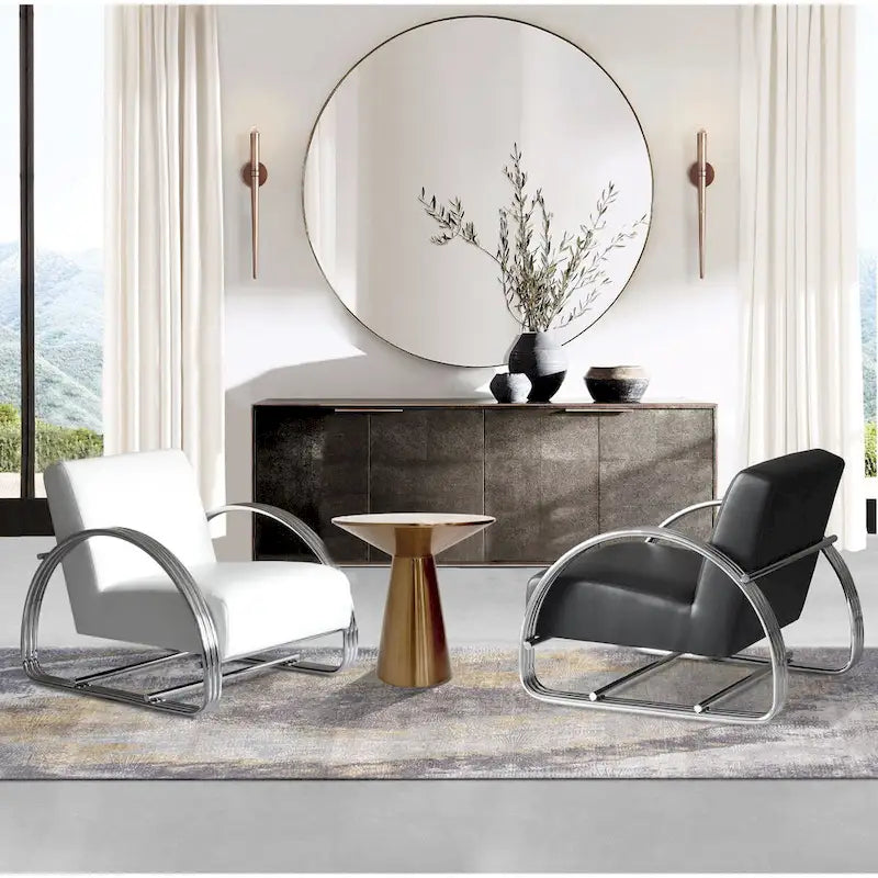 Table d'appoint ronde Lorenzo en acier inoxydable Pasargad Home, or rose