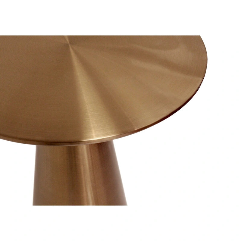 Table d'appoint ronde Lorenzo en acier inoxydable Pasargad Home, or rose