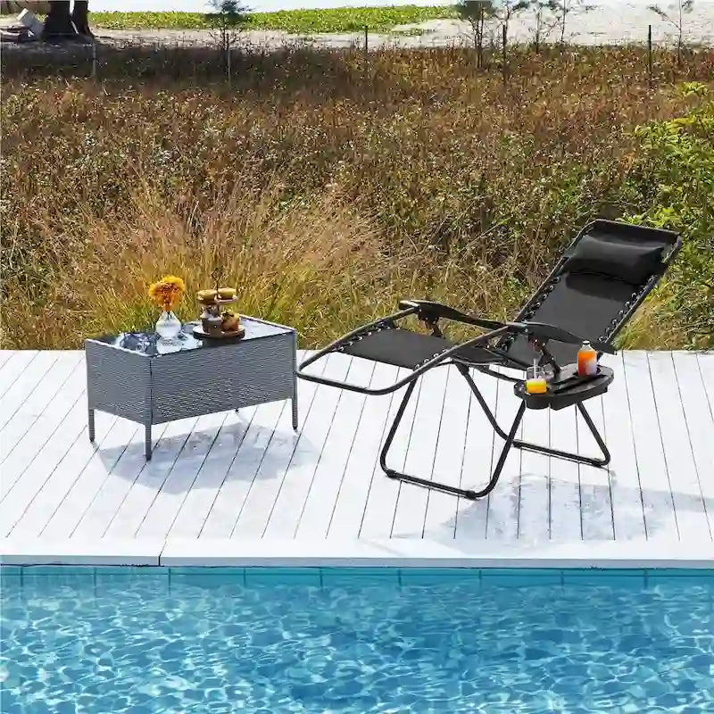 Yaheetech 29in Oversized Zero Gravity Chair XL Foldable Reclining Lounge - N/A
