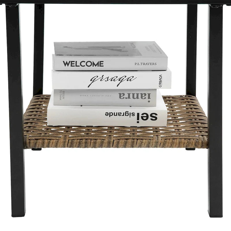 Ensemble de 3 fauteuils à bascule en rotin pour la détente