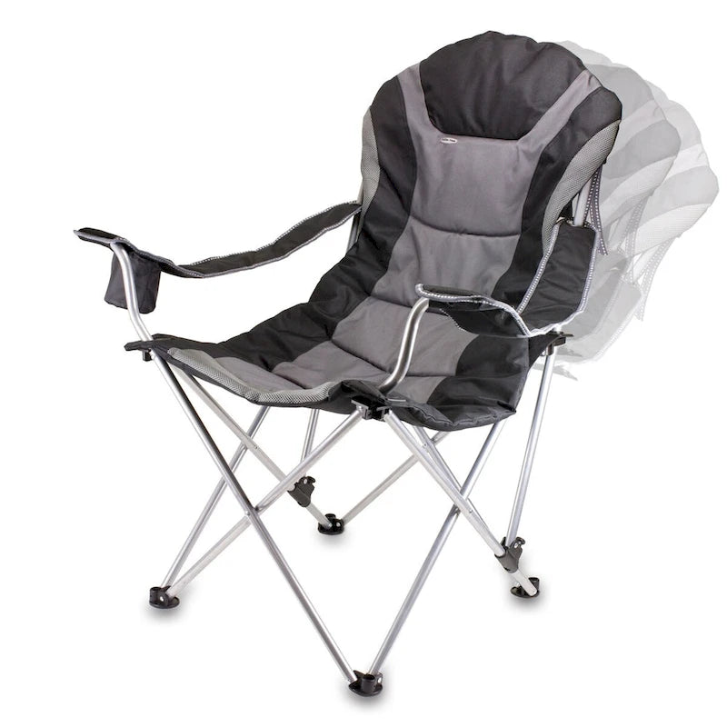Chaise de camping inclinable Oniva (noir avec touches de gris)