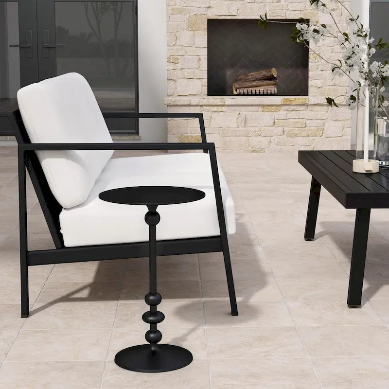 Table d'appoint ronde sur pied Zora pour l'extérieur