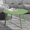 Table basse ronde en acier pour patio, grande table d'appoint extérieure résistante aux intempéries pour jardin, balcon, cour - 70 x 70 x 40 cm