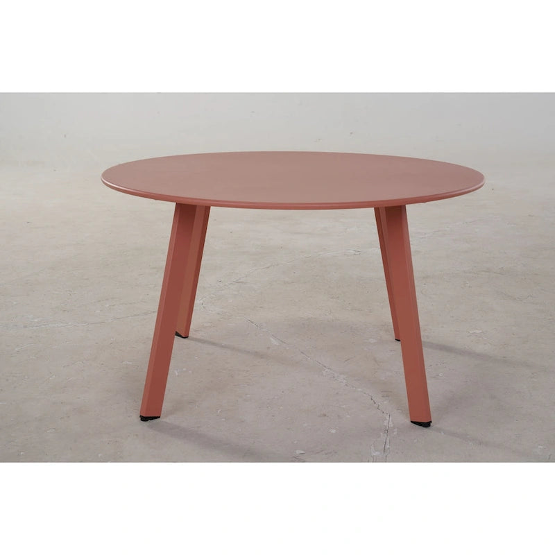 Table basse ronde en acier pour patio, grande table d'appoint extérieure résistante aux intempéries pour jardin, balcon, cour - 70 x 70 x 40 cm