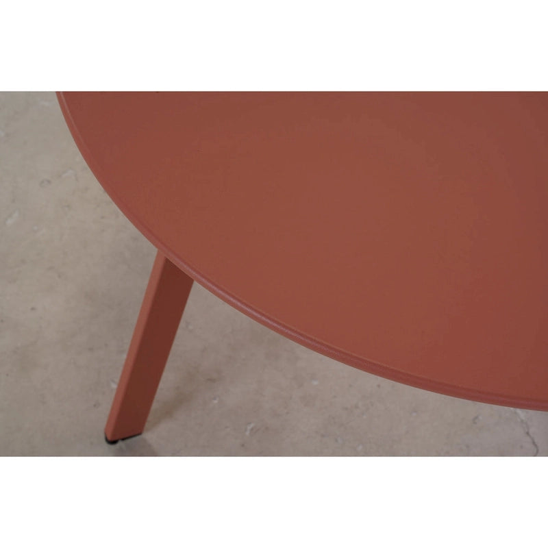 Table basse ronde en acier pour patio, grande table d'appoint extérieure résistante aux intempéries pour jardin, balcon, cour - 70 x 70 x 40 cm