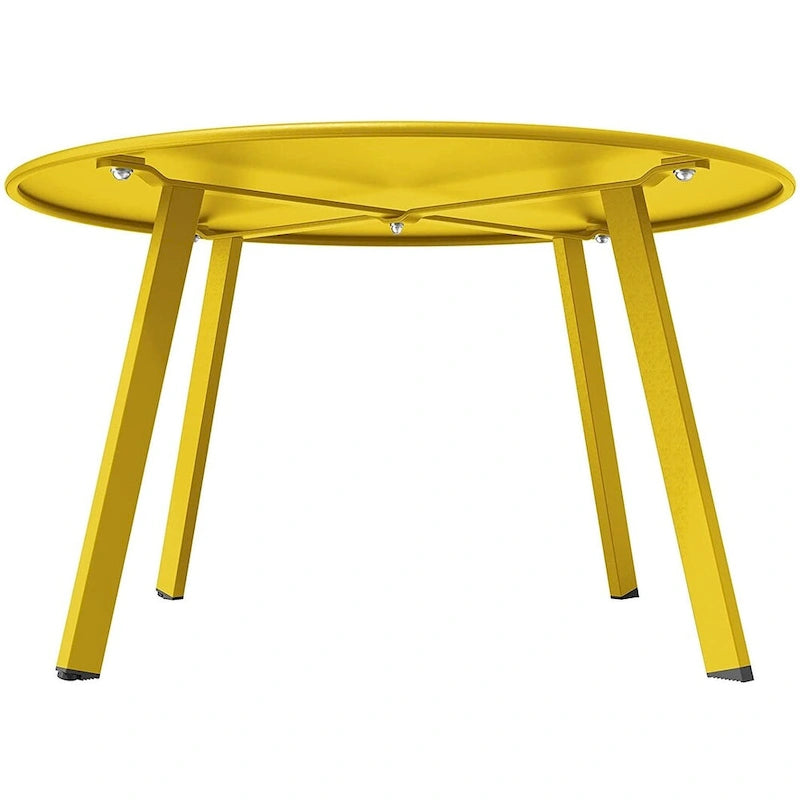 Table basse ronde en acier pour patio, grande table d'appoint extérieure résistante aux intempéries pour jardin, balcon, cour - 70 x 70 x 40 cm