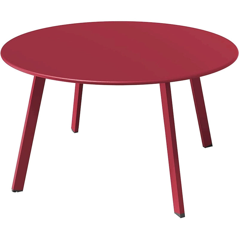 Table basse ronde en acier pour patio, grande table d'appoint extérieure résistante aux intempéries pour jardin, balcon, cour - 70 x 70 x 40 cm