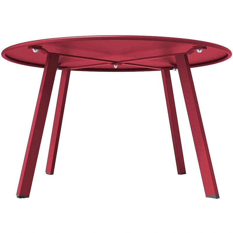 Table basse ronde en acier pour patio, grande table d'appoint extérieure résistante aux intempéries pour jardin, balcon, cour - 70 x 70 x 40 cm