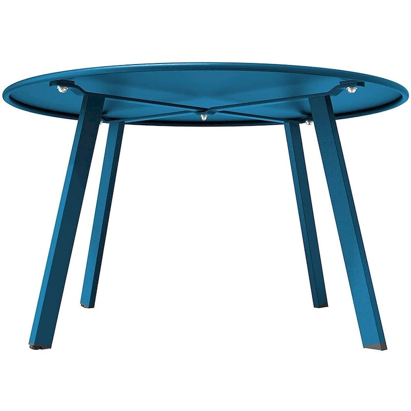 Table basse ronde en acier pour patio, grande table d'appoint extérieure résistante aux intempéries pour jardin, balcon, cour - 70 x 70 x 40 cm