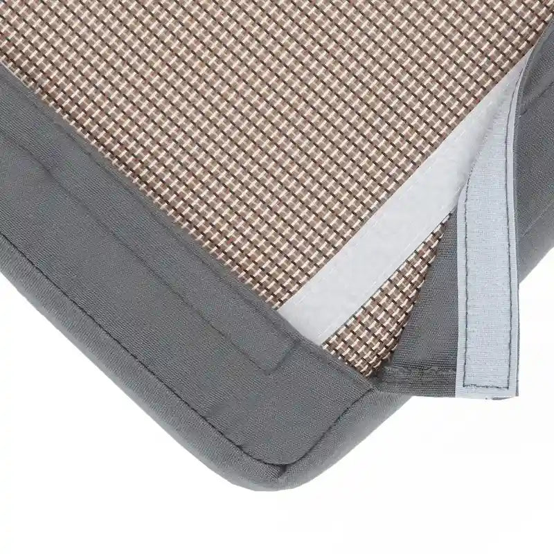 Ensemble de patio extérieur Milo Espresso 4 pièces avec foyer et mouvement Sunbrella