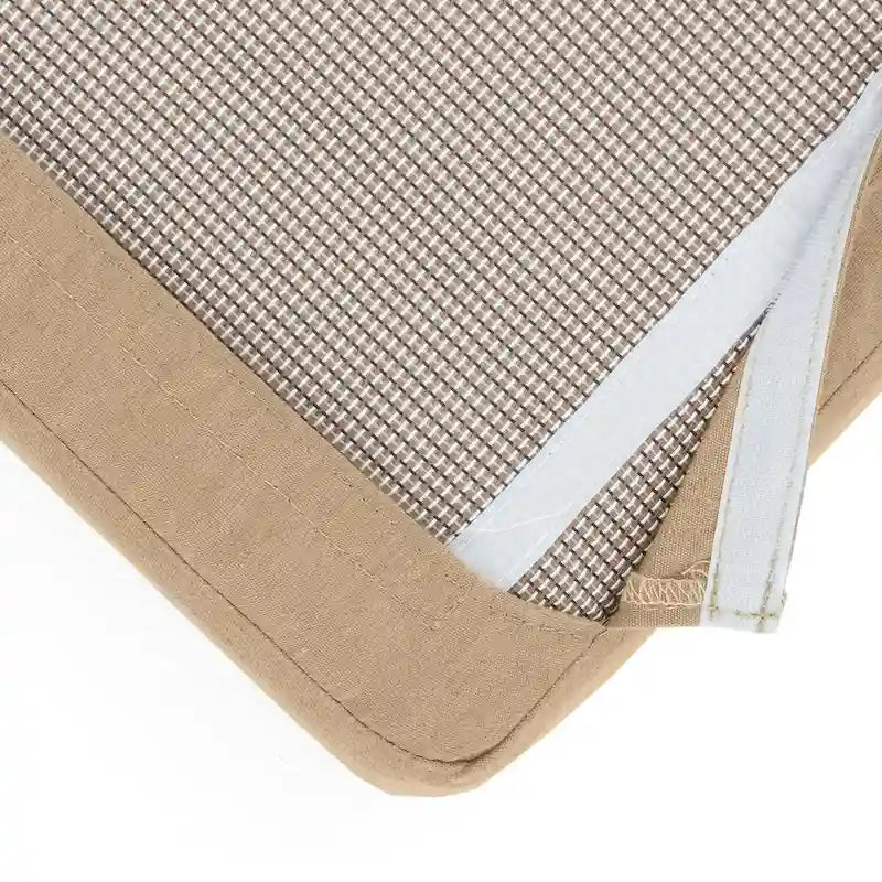 Ensemble de patio extérieur Milo Espresso 4 pièces avec foyer et mouvement Sunbrella
