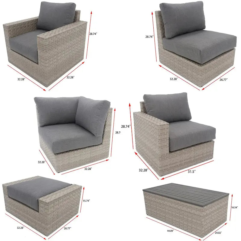 Ensemble de sièges d'extérieur Avalon 12 pièces avec foyer