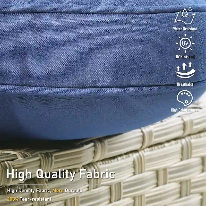 HOOOWOOO Ensemble de meubles de jardin 6 pièces en osier gris avec table brasero