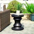 Glitzhome 18H MGO Table d'appoint/tabouret de jardin d'extérieur noir motif échecs