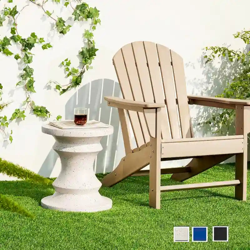 Glitzhome 18H MGO Black Chess Garden Stool Outdoor Table