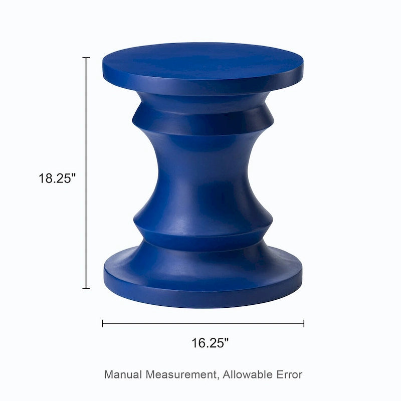 Glitzhome 18H MGO Table d'appoint/tabouret de jardin d'extérieur noir motif échecs