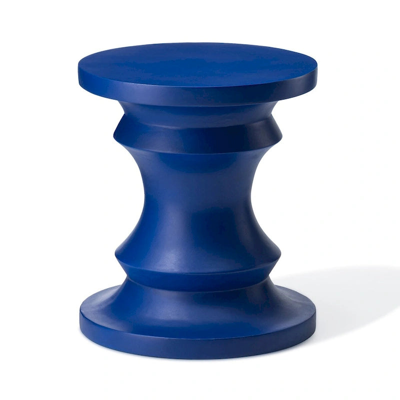 Glitzhome 18H MGO Table d'appoint/tabouret de jardin d'extérieur noir motif échecs