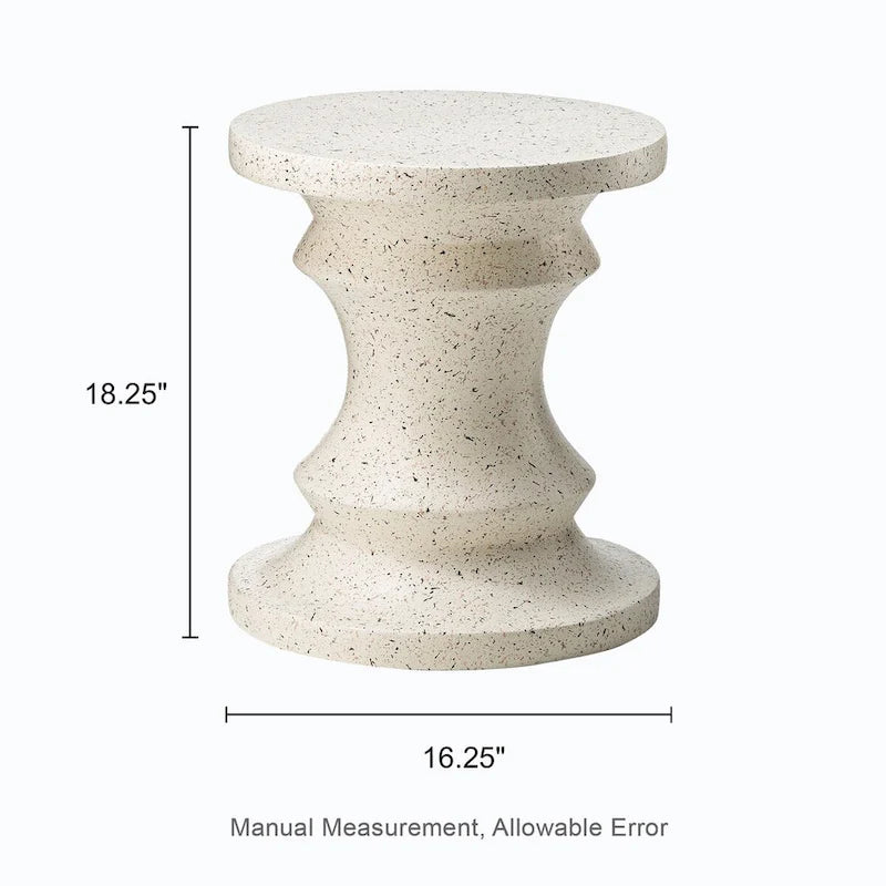 Glitzhome 18H MGO Table d'appoint/tabouret de jardin d'extérieur noir motif échecs