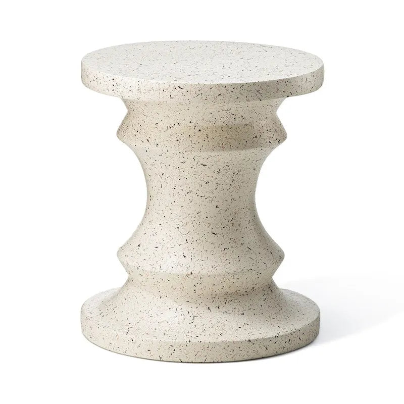 Glitzhome 18H MGO Table d'appoint/tabouret de jardin d'extérieur noir motif échecs