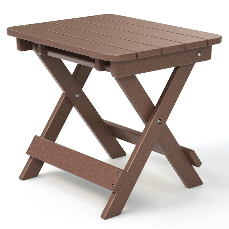 Table d'appoint pliante Adirondack d'extérieur pour jardin au bord de la piscine, table basse résistante aux intempéries - en PE haute densité