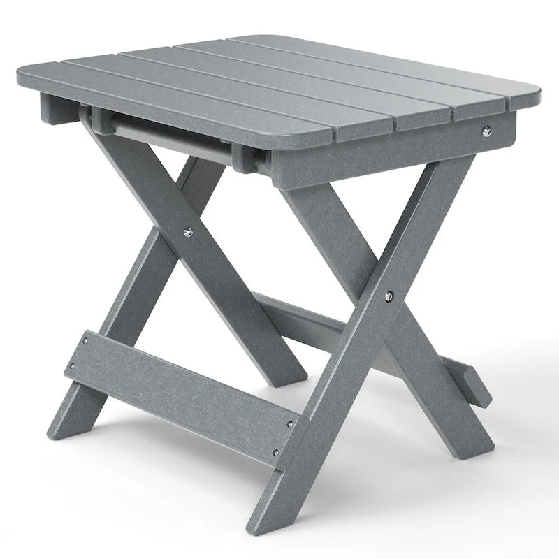 Table d'appoint pliante Adirondack d'extérieur pour jardin au bord de la piscine, table basse résistante aux intempéries - en PE haute densité
