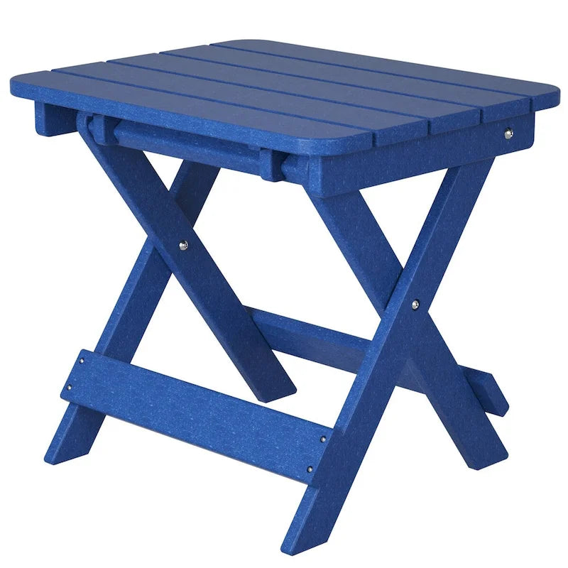 Table d'appoint pliante Adirondack d'extérieur pour jardin au bord de la piscine, table basse résistante aux intempéries - en PE haute densité