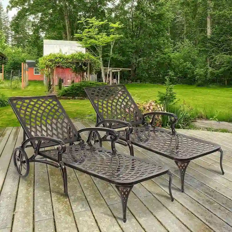 Lit de repos réglable en aluminium pour cour, chaise longue d'extérieur