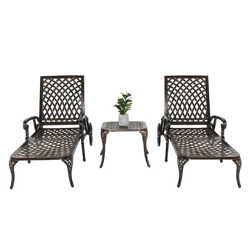 Lit de repos réglable en aluminium pour cour, chaise longue d'extérieur