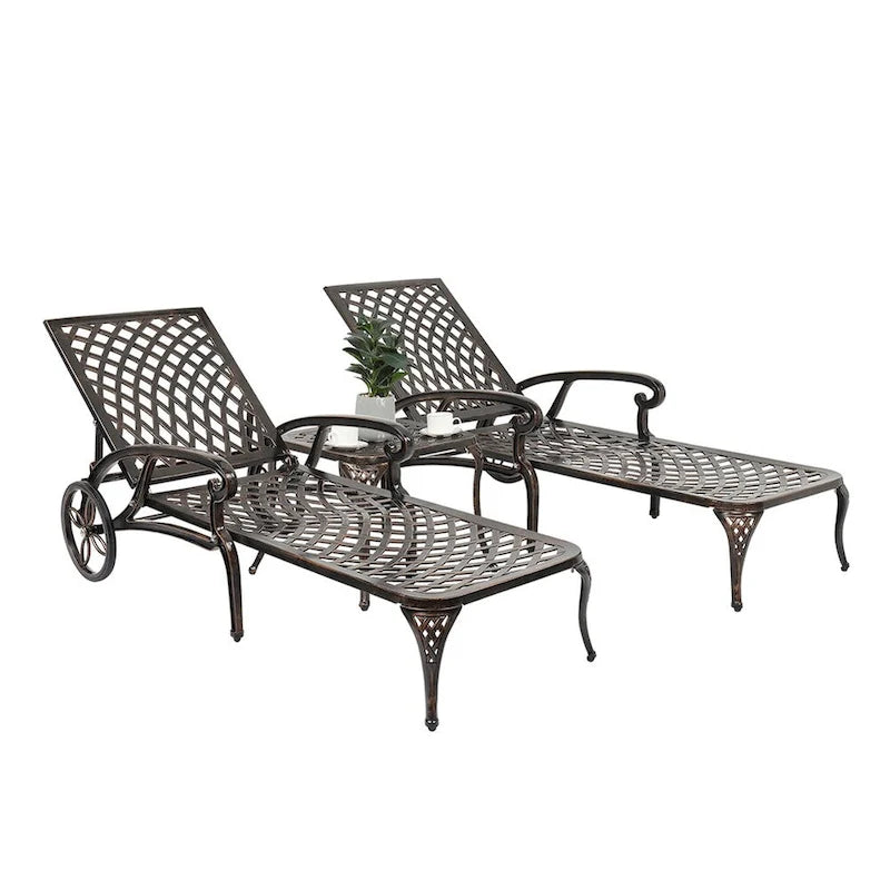 Lit de repos réglable en aluminium pour cour, chaise longue d'extérieur