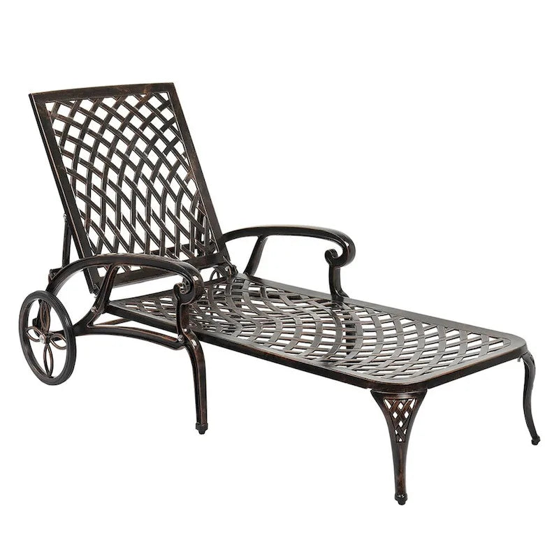 Lit de repos réglable en aluminium pour cour, chaise longue d'extérieur