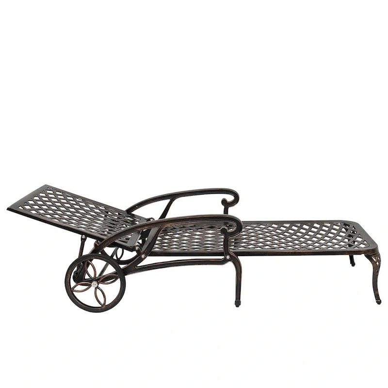 Lit de repos réglable en aluminium pour cour, chaise longue d'extérieur