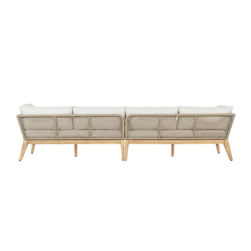 Canapé Cypress Teak Wood 128 avec motif en corde