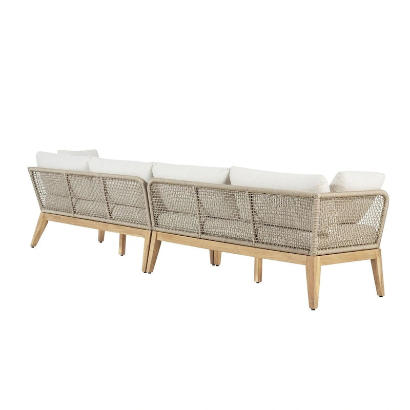 Canapé Cypress Teak Wood 128 avec motif en corde