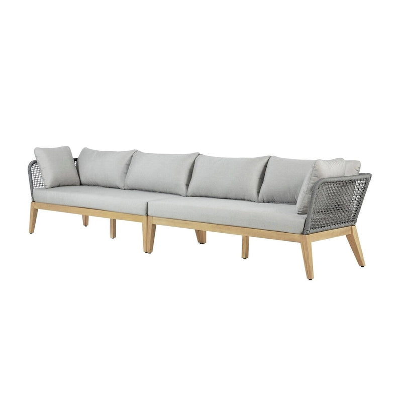 Canapé Cypress Teak Wood 128 avec motif en corde