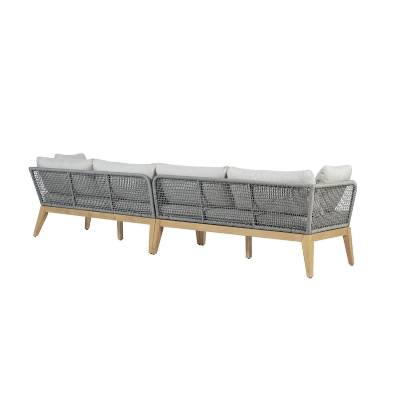Canapé Cypress Teak Wood 128 avec motif en corde
