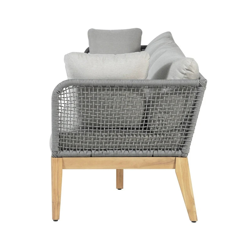 Canapé Cypress Teak Wood 128 avec motif en corde