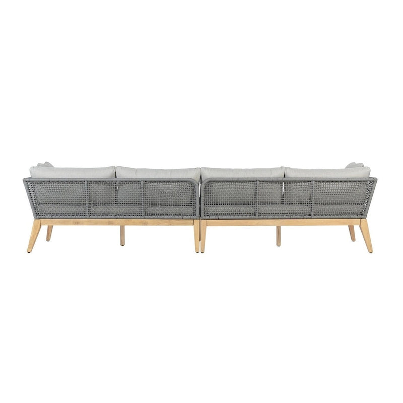 Canapé Cypress Teak Wood 128 avec motif en corde
