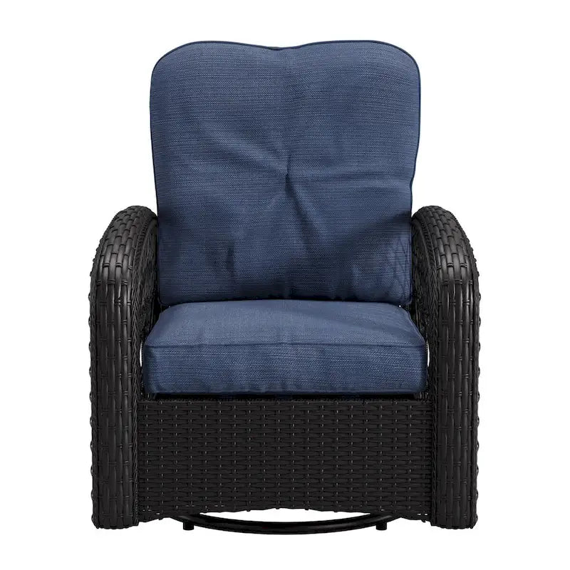 Ensemble de 3 chaises de patio pivotantes Maybelle