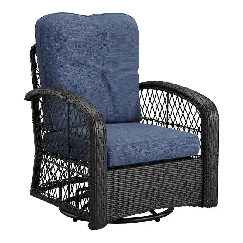 Ensemble de 3 chaises de patio pivotantes Maybelle
