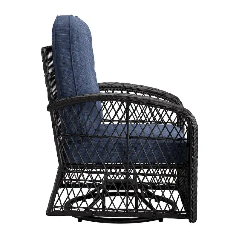 Ensemble de 3 chaises de patio pivotantes Maybelle
