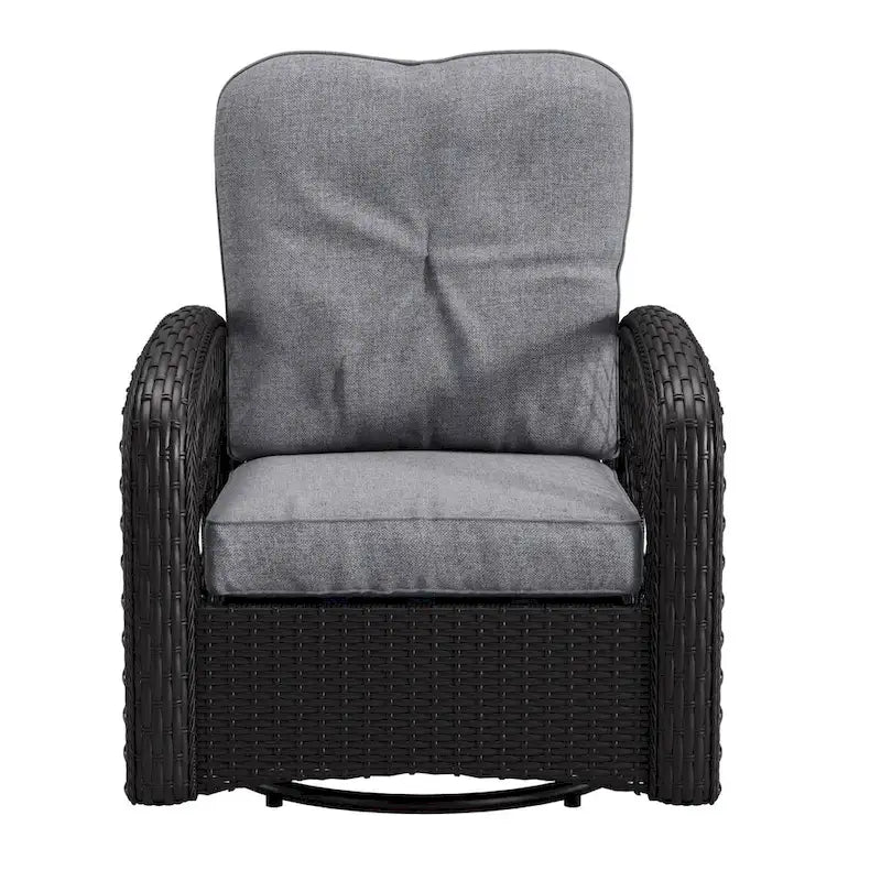 Ensemble de 3 chaises de patio pivotantes Maybelle