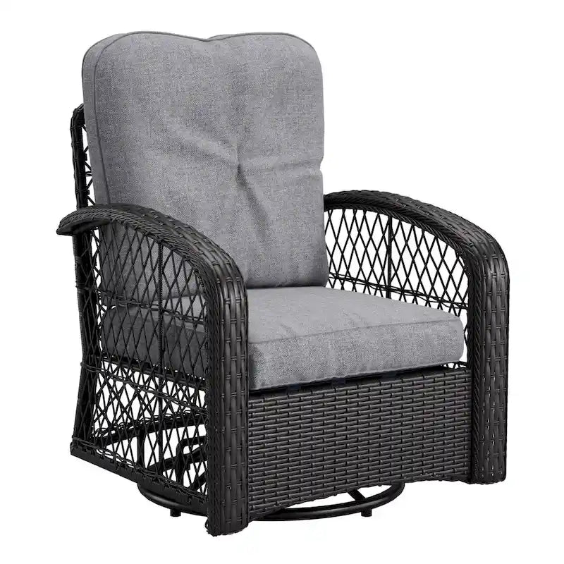 Ensemble de 3 chaises de patio pivotantes Maybelle