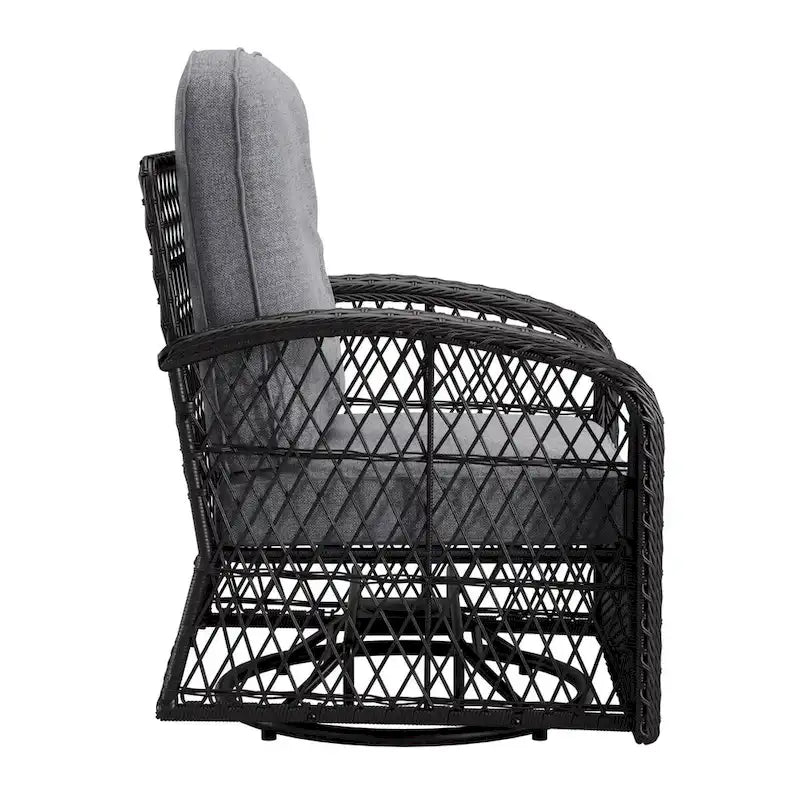 Ensemble de 3 chaises de patio pivotantes Maybelle