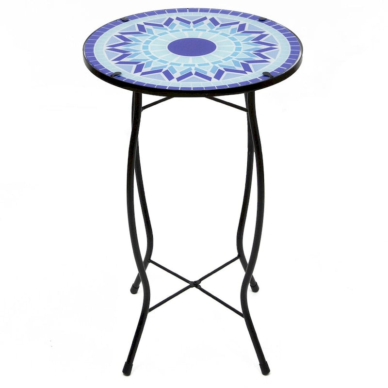 19 Blue Sun Mosaic Glass Patio Side Table