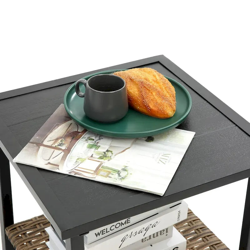 Ensemble de 3 fauteuils à bascule en rotin pour la détente