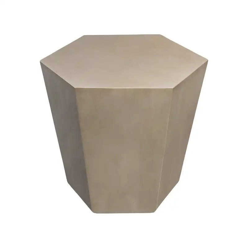 Table d'appoint hexagonale en béton de 24 pouces, moderne et minimaliste, pour l'intérieur et l'extérieur, de Patio Watcher