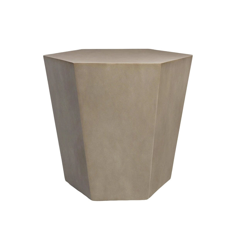 Table d'appoint hexagonale en béton de 24 pouces, moderne et minimaliste, pour l'intérieur et l'extérieur, de Patio Watcher