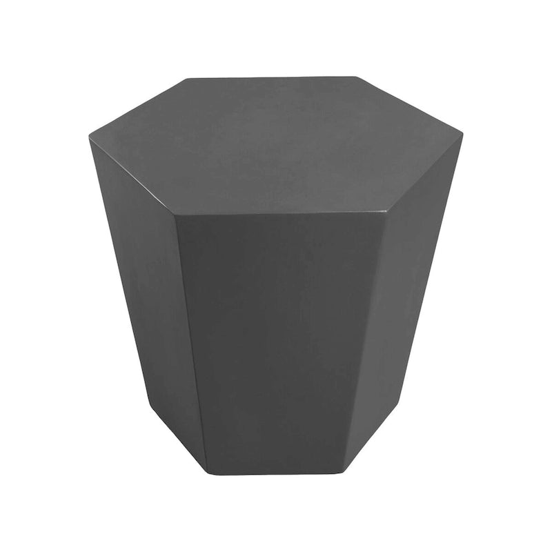 Table d'appoint hexagonale en béton de 24 pouces, moderne et minimaliste, pour l'intérieur et l'extérieur, de Patio Watcher
