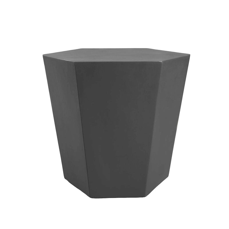 Table d'appoint hexagonale en béton de 24 pouces, moderne et minimaliste, pour l'intérieur et l'extérieur, de Patio Watcher